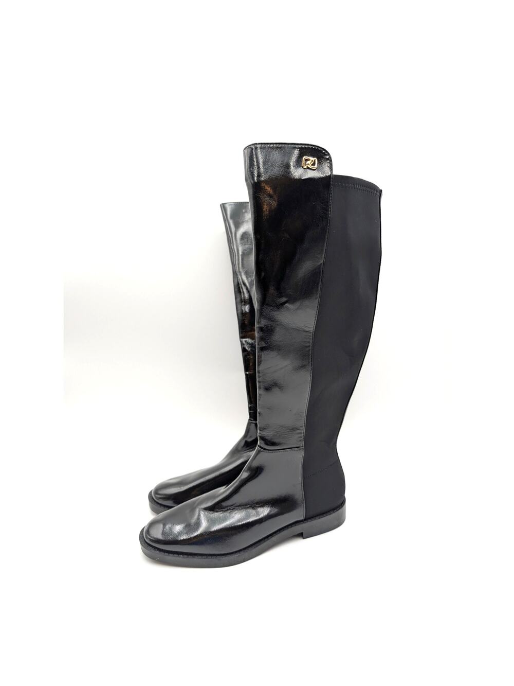 Aerosoles Trapani Knee High Boots Round Toe Women's Black Size US7.5M EU38